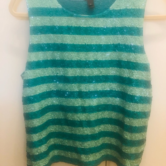 JCrew stunning sequined, striped shell, size M. Lined on inside. - Picture 2 of 9